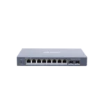 Switch Gigabit PoE+ / Administrable / 8 Puertos Gigabit PoE+ / 2 Puertos SFP / Configuración Nube Hik-Partner Pro / Modo Extendido hasta 300 Metros / 110 W