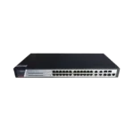 Switch Gigabit PoE+ / Administrable / 24 Puertos 1000 Mbps PoE+ / 4 Puertos 1000 Mbps + 4 Puertos SFP de Uplink / 370 Watts / Soporta IGMP