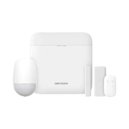 (AX PRO) KIT de Alarma AX PRO con GSM (3G/4G) / Incluye: 1 Hub con bateria de respaldo / 1 Sensor PIR / 1 Contacto Magnético Slim / 1 Control Remoto / Wi-Fi / Compatible con Hik-Connect P2P