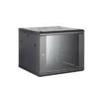 Gabinete para Montaje en Pared - Piso / Puerta de Cristal Templado / Cuerpo Fijo / 12 Unidades de Rack / 19" / Fabricado en Acero