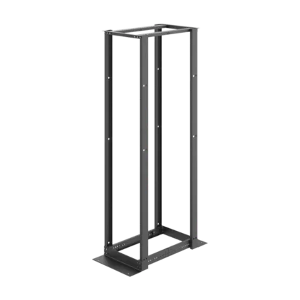 Rack de Cuatro Postes Estándar de 19", Rieles Numerados y Roscados #12-24, Profundidad Ajustable de 450 a 1050 mm, 45 Unidades de Rack, Color Negro