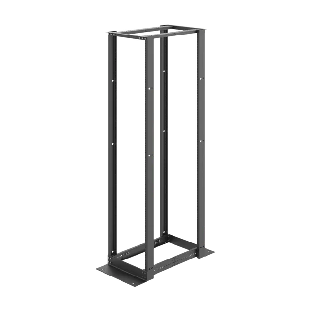 E4DR19FM45U-h Rack de Cuatro Postes Estándar de 19", Rieles Numerados y Roscados #12-24, Profundidad Ajustable de 450 a 1050 mm, 45 Unidades de Rack, Color Negro - Image 1
