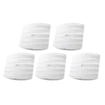 Kit de 5 Puntos de Accesso Omada doble banda 802.11ac, MU-MIMO, PoE af y PoE Pasivo, soporta hasta 100 clientes, hasta 1350 Mbps.