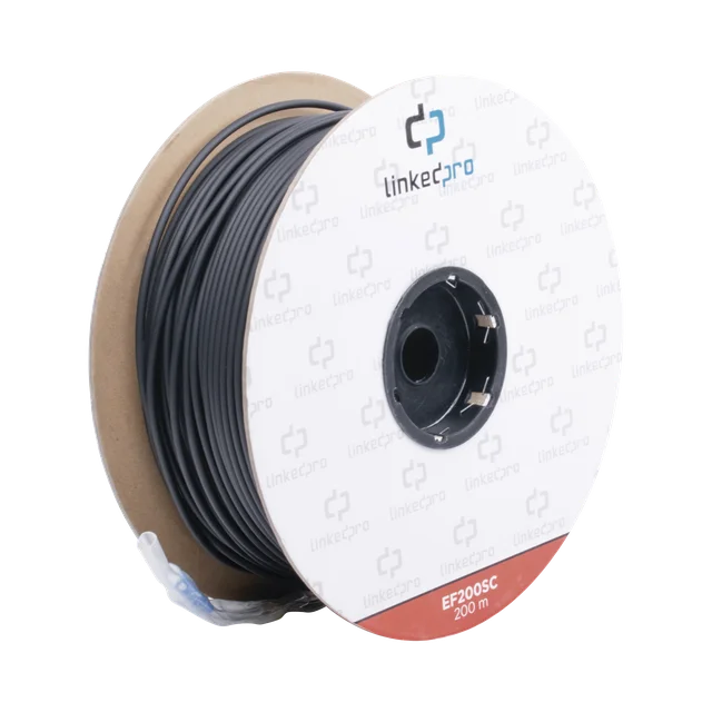 EF200SC-h Carrete de Fibra Óptica Monomodo con Conectores SC-SC Duplex, Reforzada con Kevlar, de 200 Metros (656.17 Pies), Para Instalaciones Subterráneas por Tubería - Image 1