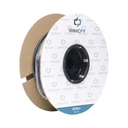 Carrete de Fibra Óptica Monomodo con Conectores LC-LC Duplex, Reforzada con Kevlar, de 50 metros, Para instalaciones subterráneas por tubería