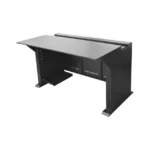Escritorio Estación Mobiliaria Profesional de Monitoreo y Control / Videovigilancia / Acceso / Alarmas / Etc... / Metal Negro y Madera Tono Oscuro