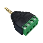 Conector de audio de 3.5mm macho a terminal de tornillo de 4 pines