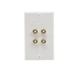 Placa de Pared | Postes de Unión Tipo Banana | Conexión para 2 Altavoces | Fácil Instalación | Conectores Chapados en Oro