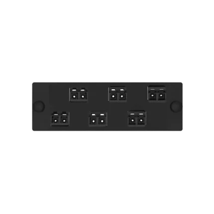 Placa Acopladora de Fibra Optica FAP, Con 6 Conectores LC Duplex (12 Fibras), Para Fibra Multimodo OM3/OM4, Color Negro