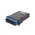 Placa Acopladora de Fibra Óptica FAP, Con 12 Pigtails y 6 Conectores LC Duplex (12 Fibras), Para Fibra Monomodo OS1/OS2, Color Azul