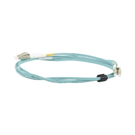 Jumper de Fibra Óptica Multimodo 50/125 XGLO OM3, LC-LC Duplex, OFNR, Color Aqua, 2 Metros
