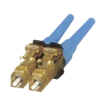 Conector de Fibra Óptica LC Duplex OptiCam, Monomodo 9/125 OS2, Pre-pulido, Color Azul