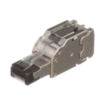 Plug RJ45 Blindado, Instalación Recta, Terminación en Campo Certificable, Compatible con Cat5e, Cat6 y Cat6A, Color Plata