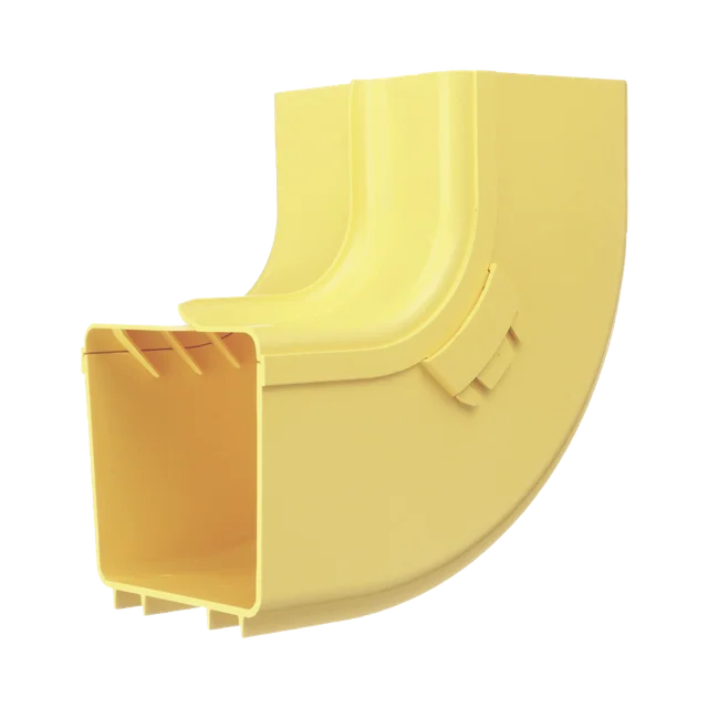 FRIVRA4X4LYL-h Bajada Vertical Interior de 90º con Tapa, Para uso con Canaletas 4X4 FiberRunner™, Color Amarillo - Image 1