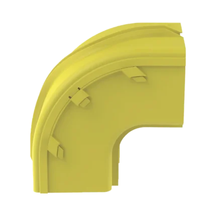Bajada Vertical Exterior de 90º sin Tapa, Para uso con Canaletas 6X4 FiberRunner™, Color Amarillo