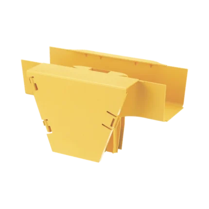 Accesorio en T con Conexión Horizontal y Bajada Vertical a 90º, Para Canaletas FiberRunner™ 4x4, Color Amarillo