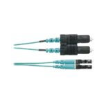 Jumper de Fibra Optica Multimodo 50/125 OM3, LC-SC Duplex, OFNR (Riser), Color Aqua, 1 Metro