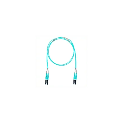 Jumper de Fibra Optica Multimodo 50/125 OM4, LC-LC Duplex, LSZH, Color Aqua, 3 Metros