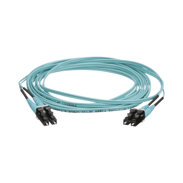 FZ2ERLNLNSNM004-h Jumper de Fibra Óptica Multimodo 50/125 OM4, LC-LC Duplex, OFNR (Riser), Color Aqua, 4 Metros (13.12 Pies) - Image 1