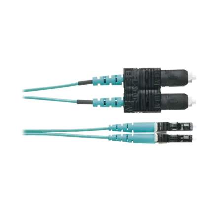 Jumper de Fibra Optica Multimodo 50/125 OM4, LC-SC Duplex, OFNR (Riser), Color Aqua, 3 Metros