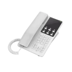 Teléfono IP Hotelero Wi-Fi, 2 líneas SIP con 2 cuentas, codec Opus, IPV4/IPV6, color blanco, con gestión en la nube GDMS