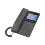 Teléfono IP WiFi Hotelero con pantalla LCD a color, 2 líneas SIP con 2 cuentas, codec Opus, IPV4/IPV6, color negro, con gestión en la nube GDMS