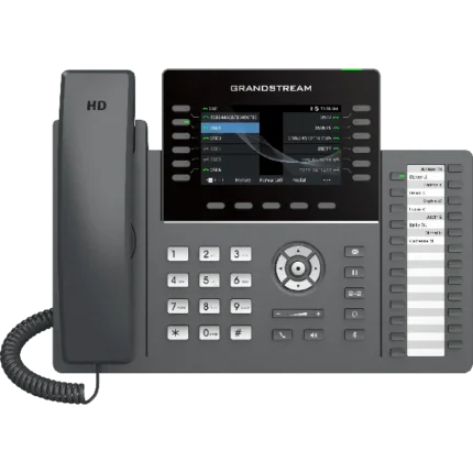 TELÉFONO IP PROFESIONAL DE 12 LÍNEAS / 24 TECLAS DE EXTENSIÓN PROGRAMABLES / WI-FI 6 / POE INTEGRADO / PANTALLA LCD 4.3 PULGADAS / SEGURIDAD DE NIVEL EMPRESARIAL / BLUETOOTH INTEGRADO / COMPATIBLE CON GDMS / AUDIO HD CON NOISE-SHIELD