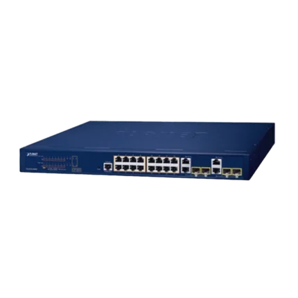 Switch Administrable PoE  Capa 2 de 16 Puertos 10/100/1000 Mbps 802.3af/at, 4 Puertos SFP Gigabit, Hasta 240 W