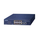 Switch de Escritorio No Administrable / 8 Puertos 10/100/1000T PoE+ 802.3at / 2 Puertos Uplink 10/100/1000T / Presupuesto PoE 120 Watts / Modos Estándar, VLAN y Extend / Distancia Extendida 250 mts / Rackeable