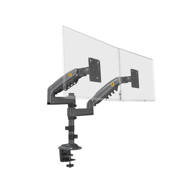 H180GNB-h Montaje de Escritorio articulado para 2 monitores de 17 a 27" / Soporta hasta 9kg por monitor / Vesa 75 x 75 / 100 x 100 / Acero / Rotación: 360° - Image 1