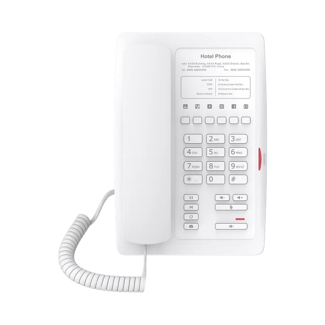 H3WW-h Teléfono IP WiFi para Hotelería, profesional con 6 teclas programables para servicio rápido (Hotline), plantilla personalizable con PoE - Image 1