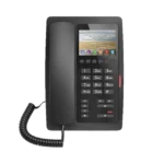 (H5 Color Negro) Teléfono IP Hotelero de gama alta, pantalla LCD de 3.5 pulgadas a color, 6 teclas programables para servicio rápido (Hotline), PoE - Image 3