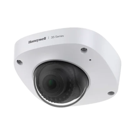 Mini Domo IP 5 Megapixel / Lente 2.8 mm / 30 mts IR / Ultra Baja Iluminación / NDAA / ONVIF /  IP67 / IK10 / IA (Filtro de Humanos y Vehiculos) / Merodeo / Conteo de Personas / PoE / Audio y Alarmas I/O / Serie 35 / Honeywell Security