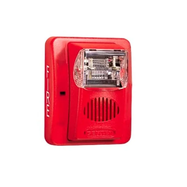 HEC324WR Sirena Estrobo, 24 Vcd, Multi-Candela 15 hasta 110 cd, Montaje En Pared, Color Rojo, Serie HEC3 (0500-06020), Hochiki - Image 1