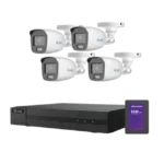 Kit TurboHD 1080p + SSD 500 GB / DVR 4 Canales / 4 Cámaras Bala ColorVu con Micrófono Integrado / Fuente de Poder / Accesorios de Instalación - Image 2