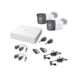 Kit HiLook Audio Bidireccional TurboHD 1080p / DVR 4 Canales / 2 Cámaras Bala (Exterior) con Bocina y Microfóno Integrado / 2 Fuentes de Poder / Accesorios