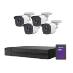 KIT TurboHD 1080p + SSD de 500 GB / DVR 4 canales / 4 Cámaras Bala de Metal / Fuente de Poder / Accesorios de Instalación - Image 2