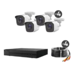 KIT TurboHD 1080p / DVR 8 canales con H.265+ / 4 Cámaras Bala Metálicas / Fuente de Poder / Accesorios de Instalación - Image 3