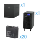 UPS Trifásico de 15 kVA/15 kW, Topología Online Doble Conversión, Voltaje de 208/220 Vca de L-L, Respaldo de 5 Minutos al 100% de Carga, Incluye Módulo y Banco de Baterías