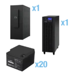 UPS Trifásico de 30 kVA/27 kW, Topología Online Doble Conversión, Voltaje de 208/220 Vca de L-L, Respaldo de 5 Minutos al 100% de Carga, Incluye Módulo y Banco de Baterías