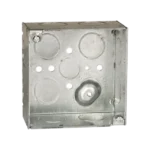 Caja Cuadrada Galvanizada  de 4 x 4" / Profundidad 2 1/8 / 11 Entradas de 3/4" y 1 de 1/2".