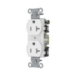 Contacto Dúplex 20 A, 125 V,  2 Polos, 3 Hilos, Cableado Posterior y  Lateral, Color Blanco (Nema 5-20R).