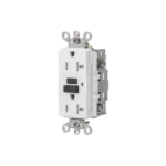Contacto GFCI 20 A 125 V / Resistente a Intemperie / A prueba de manipulaciones / Color Blanco (Nema 5-20R) / Grado Industrial.