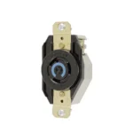 Receptáculo de Media Vuelta Industrial para Empotrar/ 20A  250V/ 2 Polos 3 Hilos/ NEMA L6-20R / Color Negro. - Image 2