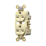Contacto Dúplex 15 A 250 V / 2 Polos 3 Hilos / Nema 6-15R / Grado Industrial /Color Marfil.