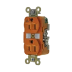 Contacto Dúplex Conexión a Tierra Aislada 15A 125V/ 2 Polos 3 Hilos/ Color Naranja/ Nema 5-15R/ Grado Industrial. - Image 2