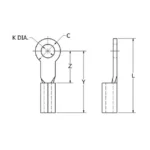 Zapata Terminal de Ojillo  para Tornillo 3/16" (5 mm) y Cable Calibre 16-14 AWG. - Image 3