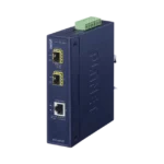 Convertidor de Medios Industrial de 1 Puerto Ethernet 10/100/1000 Base-T a 2 Puertos SFP 100/1000/2500 Base-X - Image 2