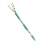 Bobina de Cable Blindado SF/UTP Categoría 5e de 4 pares, Uso Industrial con Resistencia al Aceite y Rayos UV, Multifilar 24/7 (Flexible), Color Azul Cerceta, Bobina de 305m