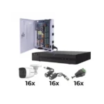 KIT TurboHD 1080p / DVR 16 Canales / 16 Cámaras Bala Policarbonato con Microfono (exterior 2.8 mm) / Transceptores / Conectores / Fuente de Poder Profesional - Image 2